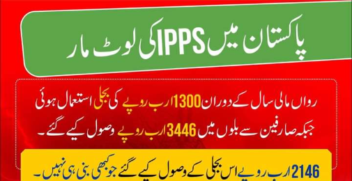 آئی پی پیز کی لوٹ مار اور ریاستی اداروں کی معاونت